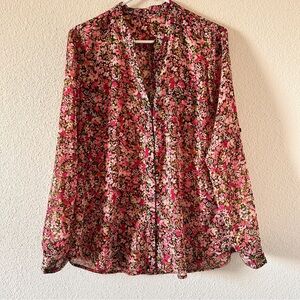 Kut from the Cloth Floral Button Up Women’s Fit Medium Spring Church Date Brunch